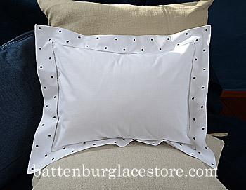 Baby Pillow Sham.12X16 Swiss Polka "Black" color dot. - Click Image to Close